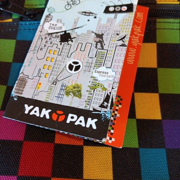 Yak Pak Basic Shoulder Messenger Bag Multicheckerboard Adjustable Strap - Picture 3 of 11